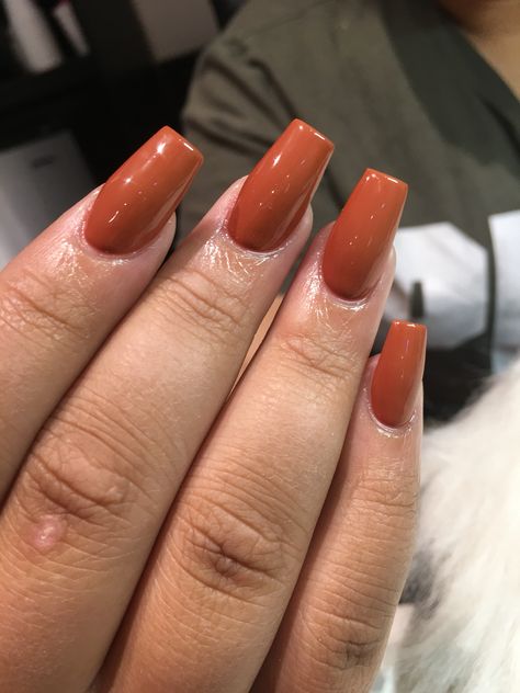 Cinnamon Color Nails, Orange Nail Color, Orange Nails Fall, Fall Pedicures, Nails On Black Skin, Nail Art Orange, Neon Prom Dress, Fall Nails Art, Nails Black Women