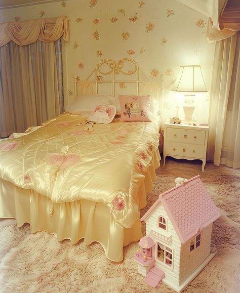 Yellow And Pink Room Aesthetic, Pink And Yellow Bedroom Aesthetic, Bedroom Aesthetic Yellow, Yellow And Pink Bedroom, Chic Bedrooms, Pink Journal, Whisper Girl, Princess Bedroom, Yellow Room