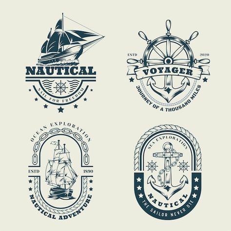 Nautical Graphic Design, Ship Logo Design, Pirates Design, Create A Logo Free, Pirate Logo, Bd Design, Nautical Logo, Monochrome Posters, Logos Vintage