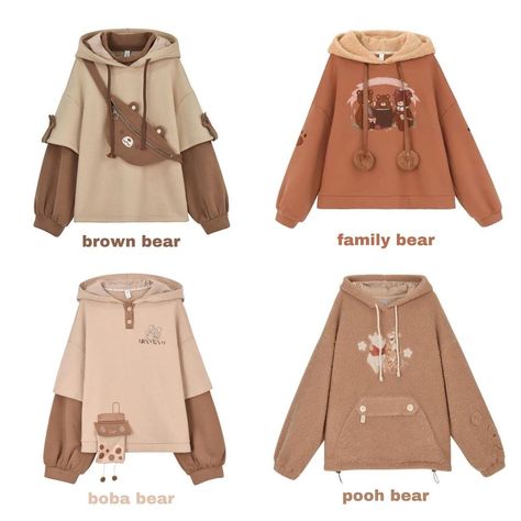 Cute Bear Clothes, Bear Outfit, Anting Manik, Fashion Feminine, Model Pose, Bear Outfits, Bear Hoodie, Weird Fashion, Cute Pajamas