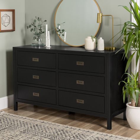 Free 2-day shipping. Buy Annabelle Six Drawer Solid Wood Black Dresser by Chateau Lyon at Walmart.com Storage Dresser, Black Dresser, Pine Dresser, Black Dressers, Solid Wood Dresser, Bedrooms Ideas, White Dresser, Black Bedroom, Wood Dresser