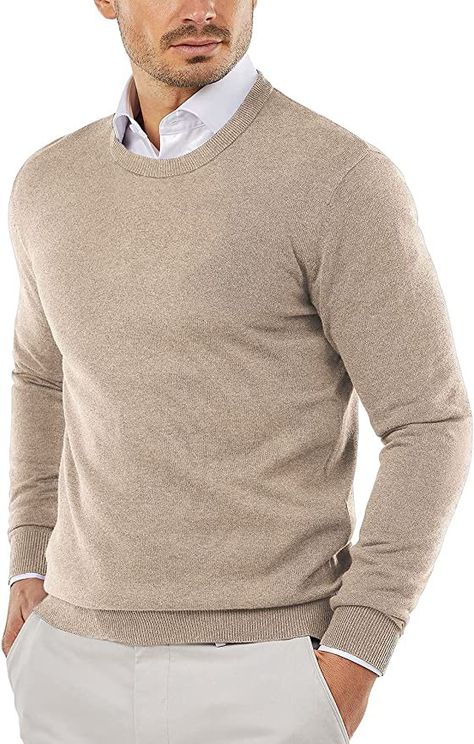 Men's Crew Neck Sweater Slim Fit Lightweight