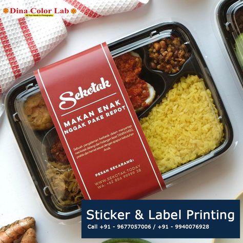 Get high quality Stickers labels services & label printing services from Dina Color Lab All type of sticker & label printing at affordable cost. www.dinacolorlab.com Call +91 - 9940076928 +91 - 9677057006 #stickerlabelprinting #stickers #labels #printing #adyar #chennaiprinting #printingservices #labelprinting #stickerprinting Logo Design Makanan, Catering Box, Food Delivery Packaging, Frozen Food Packaging, Meal Box, Food Business Ideas, Food Box Packaging, Ayam Bakar, Label Printing