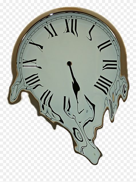 Vintage Clock Aesthetic Drawing, Abstract Clock Tattoo, Melting Clock Art, Watch Png For Editing, Melting Drawing Ideas, Melting Clock Drawing, Clock Design Art, Distorted Clock, Clock Melting