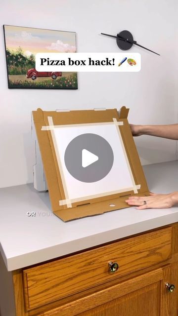 Emily Seilhamer on Instagram: "Use a pizza box for an easel! #tipsandtricks #lifehack #diy #painting #artsandcrafts" Pizza Box Crafts, Box Hacks, Diy Pizza, Pizza Art, Pizza Boxes, Pizza Box, Art Easel, Painted Boxes, A Pizza