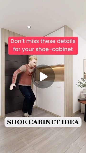 Hometrust.sg on Instagram: "All entryway shoe cabinets looks similar, but are they really? Make sure your ID doesn’t miss out on considering this layout that maximizes the storage of your shoe collections and convenience, it’s all in the details! 👟👠" Shoes Rack Entryway, Shoe Rack Near Door Entryway, Shoes Storage Ideas Entryway, Modern Shoe Rack Design Ideas, Foyer Shoe Storage, Shoe Storage Cabinet Entryway, Shoe Rack Cabinet Design, Shoe Storage Cabinet With Doors, Shoe Storage Entryway