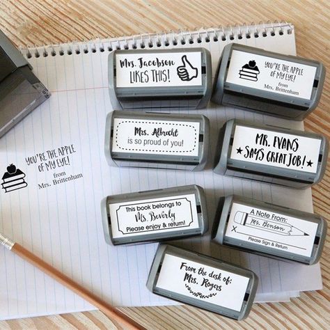 Right now you can get these Self Inking Teacher Stamps for only $9.99 each! Choose from 12 different designs and personalize with teacher’s name. These personalized stamps would make a special & useful gift for your favorite teacher that they … Teacher Stamps, Money Saving Mom, Give A Gift, Theme Harry Potter, Classroom Gifts, Personalized Stamps, Favorite Teacher, Future Classroom, Teaching Classroom