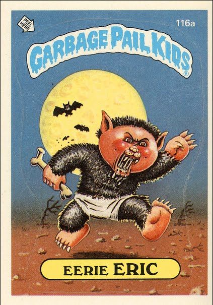 Garbage Pail Kids ~ Eerie Eric..... I remember these when I was a kid! Garbage Pail Kids Cards, Monster Stickers, Kids Series, Garbage Pail Kids, Kids Board, Cabbage Patch Kids, Childhood Toys, 90s Kids, Patch Kids