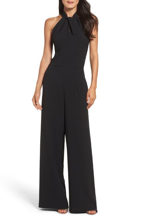 Julia Jordan Halter Wide Leg Jumpsuit How To Wear A Jumpsuit, Halter Neck Jumpsuit, Ruffle Jumpsuit, Jumpsuit Elegant, Halter Jumpsuit, Jumpsuit Fashion, Guest Outfit, Leather Jackets Women, Mode Inspiration