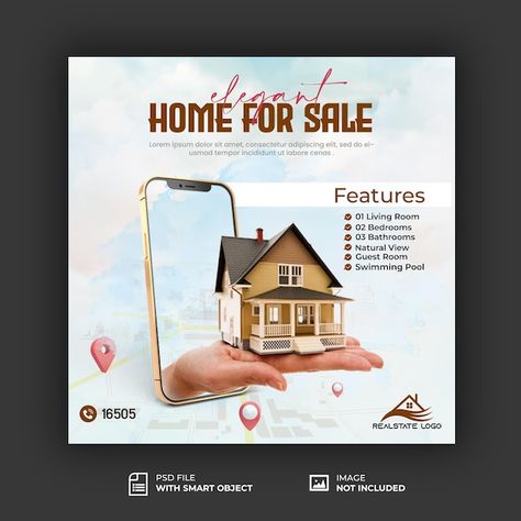 House For Sale Advertisement, House Sale Poster, House For Sale Poster, Realestate Social Media Design, Laminate Texture, Corporate Interior Design, Modern Homes For Sale, Types Of Social Media, Design Infographic