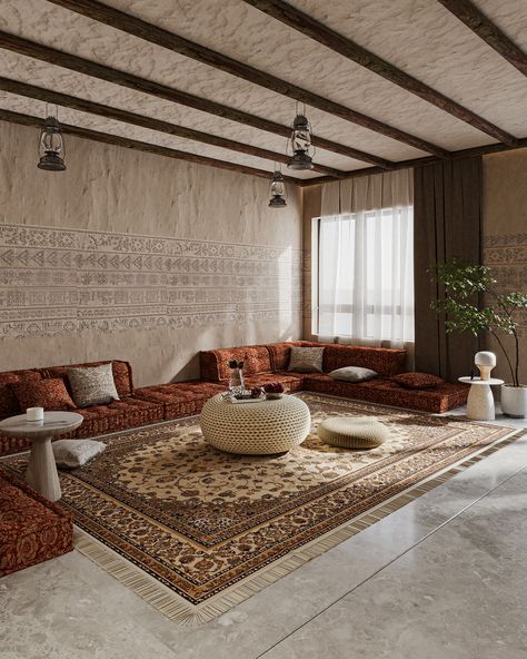 Interior Design Arabic Modern, Arabic Lounge Room, Arab Home Design, Arab Living Room Decor, Arabic Room Design, Pakistan Interior Design, Modern Arabic Living Room, Arab Style Living Room, Arabic Interior Design Living Rooms