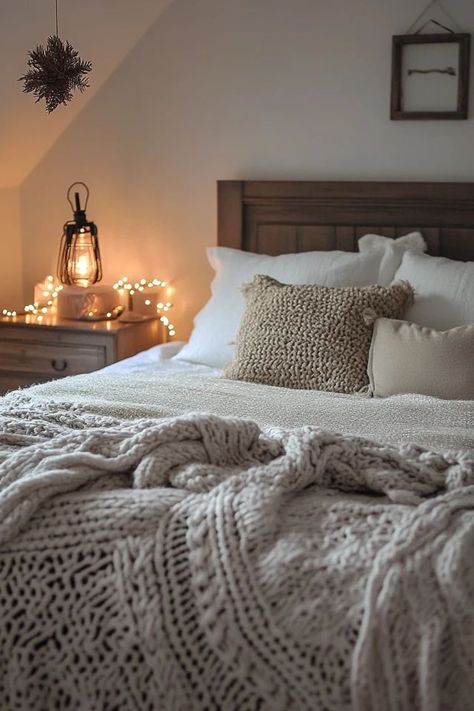 "Bring the essence of Hygge into your winter bedroom! 🛏️🔥 Perfect for a space that’s cozy, warm, and full of comfort. 🌟✨ #HyggeLiving #WinterBedroomIdeas #CozyDecor" Winter Cozy Bedroom, Cozy Winter Room, Cozy Winter Bedroom, Winter Bedroom Decor, Hygge Aesthetic, Hygge Bedroom, Winter Room, Hygge Winter, Rustic Bedding Sets