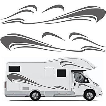 ViCiCA RV, Trailer Hauler, Camper, 6PCS Car Stripes Sticker Vinyl Graphics Decals Stickers Motor-Home Large Vinyl Decals/Graphics Kits Auto Decoration Accessories (Black) : Amazon.ca: Automotive Campervan Graphics, Caravan Trailer, Camper Decals, Car Stripes, Van Wrap, Rv Trailer, Mini Camper, Car Trailer, Motor Home