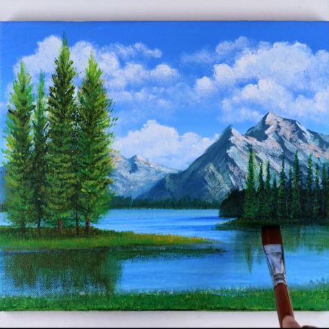 Nice Acrylic Landscape Painting | Nice Acrylic Landscape Painting #painting #acrylicpainting | By Zil Acrylic Painting Landscape Paintings For Kids, Kid Painting, Camping Pics, Easy Landscape, Easy Landscape Paintings, Art Of Painting, Acrylic Art Projects, Acrylic Landscape, Cool Pencil Drawings