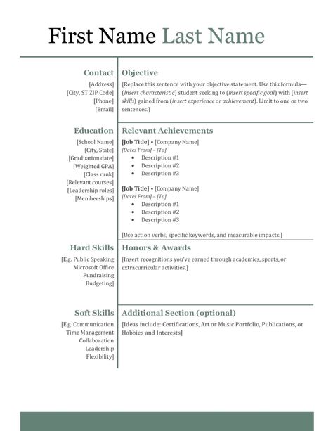 High School Resume Template, First Job Resume, School Resume, High School Resume, Job Resume Samples, Resume No Experience, Student Resume Template, Student Resume, Resume Writing Services