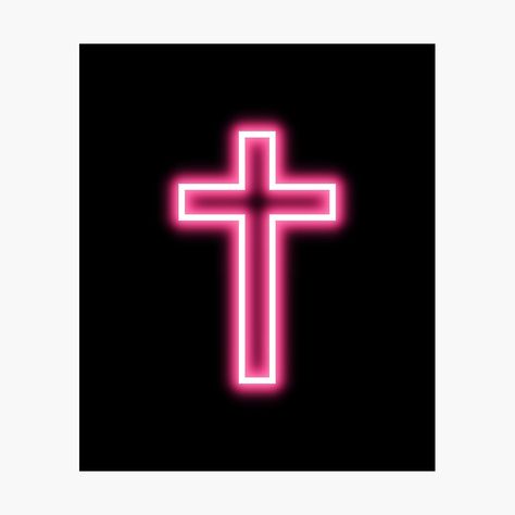 Neon Cross, Video Game Design, Christian Prints, Pink Neon, Christian Faith, Neon Pink, Game Design, Video Game, Photographic Print