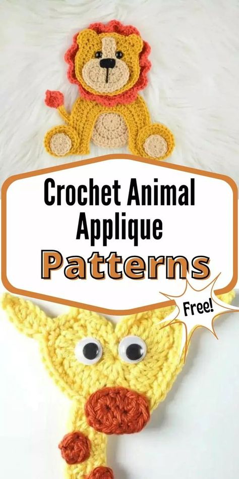 13 Incredible Safari Animal Crochet Appliqué Free Pattern - Little World of Whimsy HandmadeCrochet, CrochetInspiration, CrochetLove Crochet Animal Applique Patterns Free, Crochet Applique Patterns Free Animal, Alpha Crochet, Appliques Au Crochet, Applique Patterns Free, Crochet Applique Patterns, Crochet Appliqué, Crochet Applique Patterns Free, Crochet Garden