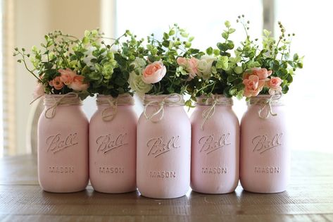 Baby Girl Shower Decorations Girl Baby Shower Decorations Girl | Etsy Canada Girl Baptism Centerpieces, Rustic Baby Shower Decorations, Girl Shower Decorations, Girl Baby Shower Centerpieces, Pink Mason Jars, Girl Shower Themes, Boy Baby Shower Ideas, Tafel Decor, Trendy Baby Shower Ideas