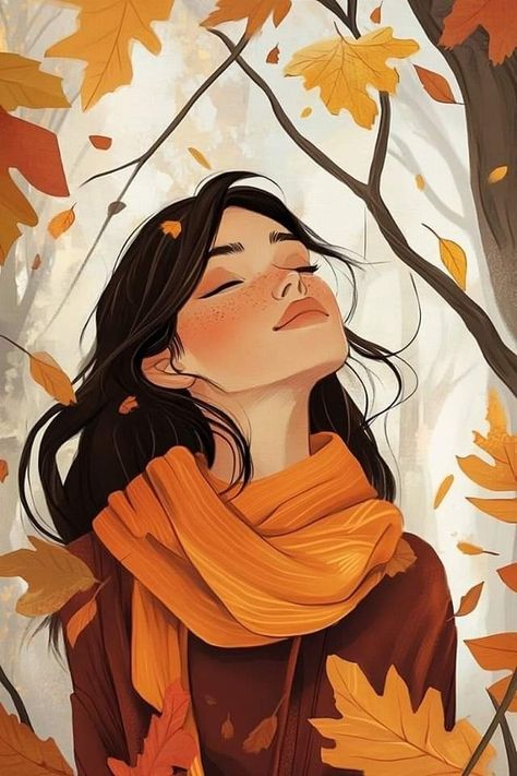 Fall Vibes Illustration, Bookish Fall Aesthetic, Autumn Fox Illustration, Autumn Vector Illustration, Autumn Witch Wallpaper, Cosy Fall Aesthetic, Autumn Aesthetic Pfp, November Aesthetic Cozy, Pumpkin Illustration Autumn