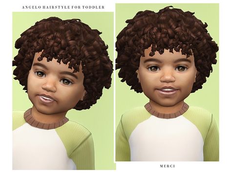 Sims 4 Cc Curly Hair Realistic, Sims 4 Toddler Boy Cc, The Sims 4 Toddler Cc, Sims 4 Kids Hair, The Sims 4 Toddler, Toddler Curly Hair, Toddler Hair Sims 4, Sims 4 Afro Hair, Sims 4 Curly Hair