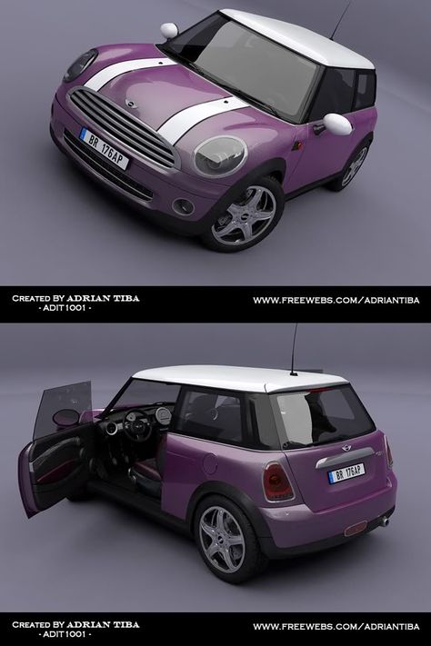 omg purple mini's!! can we make it a SCENTSIFIED?? Purple Mini Cooper, Mini Cooper Custom, Auto Wheels, House Arch Design, Arch Design, Mini One, Classy Cars, Mini Cooper S, All Things Purple