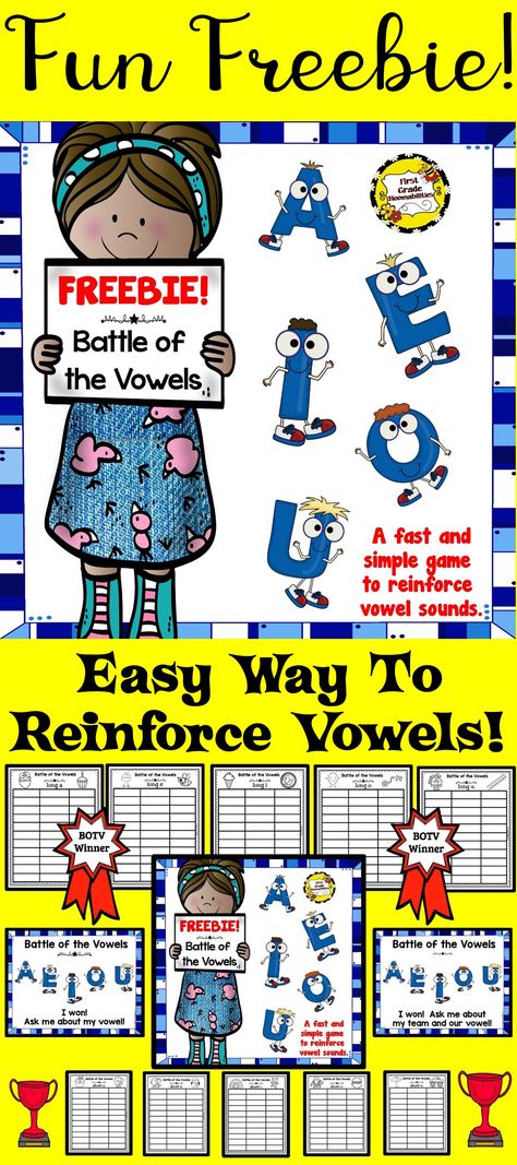 What a FUN and EASY way to reinforce long and short vowel sounds.  Take just a few minutes to play and can be played individually or in groups/teams which is what I've been doing.  Kids love it!  The more they play, the quicker they solidify the sounds. I use it during Morning Meeting for our activity.  Enjoy! Long And Short Vowel Sounds, Long Vowel Sounds, Short Vowel Sounds, School Shorts, Vowel Sound, Long Vowels, Phonics Reading, Vowel Sounds, Short Vowels