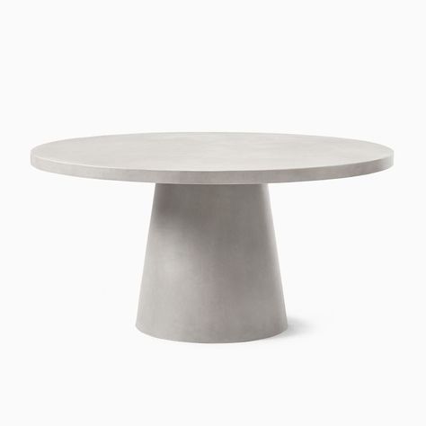 Concrete Indoor/Outdoor Pedestal Round Dining Table (32"–60") | West Elm Al Fresco Dinner Party, Round Concrete Dining Table, Outdoor Round Table, Concrete Pedestal, Outdoor Pedestal, Al Fresco Dinner, Bistro Table Outdoor, Concrete Dining Table, Concrete Table