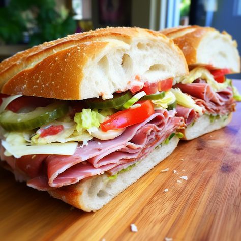 New Jersey Recipes, Jersey Mikes Italian Sub Copycat, Italian Sub Recipe, Subs Recipes, Red Wine Vinegar Recipes, Italian Sub Sandwich, Jersey Mikes, Meatball Sub Recipe, Sub Sandwich