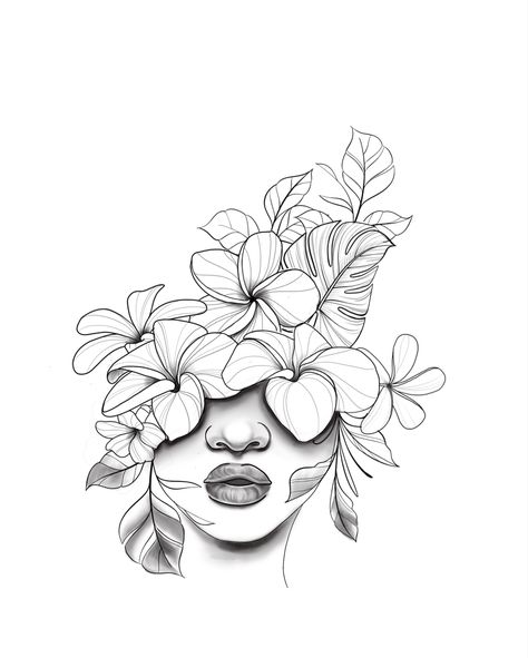 African Queen Tattoo Goddesses, Flower Head Tattoo, Tattoo Goddesses, African Queen Tattoo, Queen Tattoo Designs, Book Black And White, Illustration Children, Queen Tattoo, Pretty Tattoos For Women