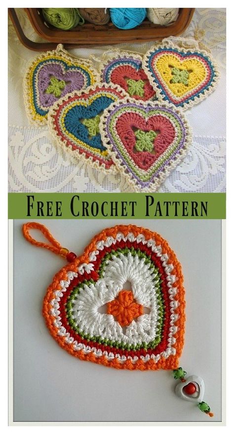 Granny Heart Free Crochet Pattern Free Heart Crochet Pattern, Crochet Valentine Patterns, Debbie Macomber, Crochet Heart Pattern, Valentines Patterns, Valentines Crochet, Crochet Bookmarks, Granny Square Crochet Pattern, Crochet Free