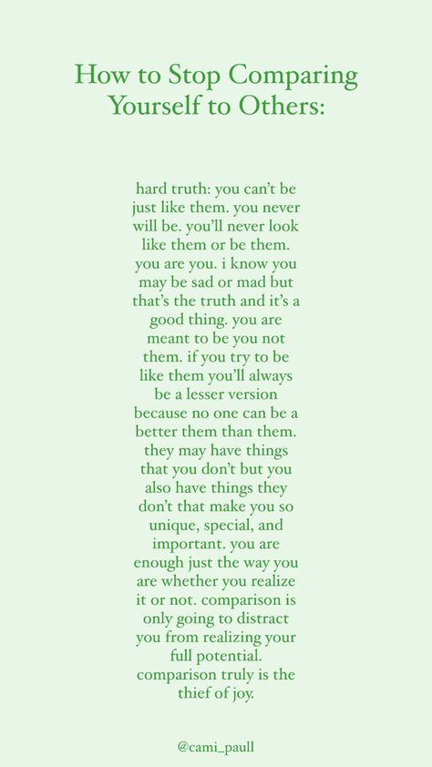 Quotes Self Improvement, Stop Comparing Yourself To Others, Comparing Yourself, Quotes Self, Stop Comparing, Self Healing Quotes, Writing Therapy, Comparing Yourself To Others, Note To Self Quotes