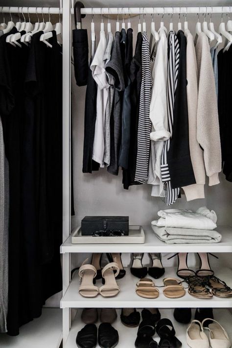 Nearly five years ago I introduced the idea of a 50 item year-round capsule wardrobe inspired by my travel light packing list series and since then I've posted a few different updates about how my wardrobe is evolving over the years. Today I'm sharing a very detailed updated version of my minimal closet in 2019. The post My Minimal Closet in 2019 appeared first on Hej Doll | Simple modern living by Jessica Doll.. Minimal Closet, Travel Light Packing, How To Have Style, Minimalist Closet, Minimal Wardrobe, Capsule Closet, Closet Update, Minimalist Capsule Wardrobe, Clothes And Shoes