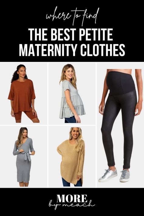 A collage of petite-friendly maternity clothes with text that reads "Where to Find the Best Maternity Clothes". Maternity Jeans Outfit, Cute Maternity Style, Clothes Guide, Outfit Petite, Jeans Petite, Cute Maternity Outfits, Stylish Maternity Outfits, Bump Style, Stylish Maternity