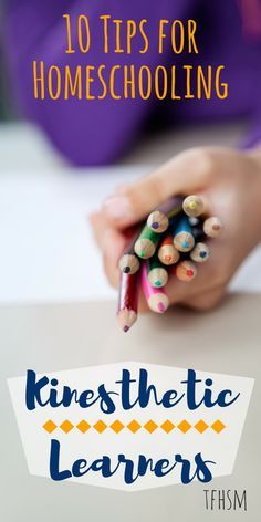 10 Tips for Homeschooling Kinesthetic Learners.  Many of these tips would work great in a special education classroom as well.  Great info as many of our special learners do well with hands on activities.  Read more at:  http://www.tfhsm.com/2016/04/abcs-homeschool-k-kinesthetic-learners.html Kinesthetic Learning Activities, Kinesthetic Learning Style, Kinesthetic Learning, Homeschooling Tips, Homeschool Education, Homeschool Inspiration, Homeschool Encouragement, Homeschool Learning, Homeschool Help