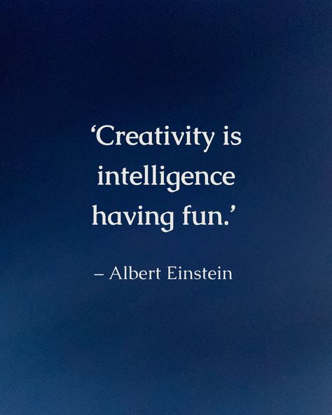 "Creativity is intelligence having fun." - Albert Einstein #Creativity #Intelligence #Innovation #EinsteinQuotes #Inspiration #Fun #Genius #Wisdom #Motivation #CreativeThinking Albert Einstein Quotes Creativity, Creativity Quotes Inspirational, Intelligent Aesthetic, Einstein Quotes Education, Creativity Is Intelligence Having Fun, Imagination Quotes, Vision Board Affirmations, Albert Einstein Quotes, Einstein Quotes