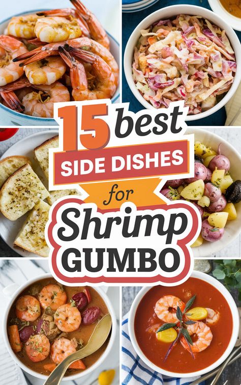 Make Your Shrimp Gumbo Dinner Complete with These Mouthwatering Side Dish Ideas! 🍤😍 #foodlove #sidedish #yum Side Dish For Gumbo, Sides For Gumbo, Side Dishes For Shrimp, What To Serve With Shrimp, Shrimp Side Dish, Southern Fried Okra, Hawaiian Chicken Kabobs, Spicy Stew, Shrimp Gumbo