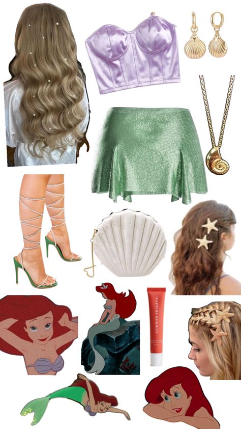 Ariel Outfit Ideas, Mermaid Halloween Outfit, Ariel Costume Diy, Red Head Halloween Costumes, Ariel Halloween, Ariel Halloween Costume, Ariel Costumes, Little Mermaid Costume, Mermaid Halloween