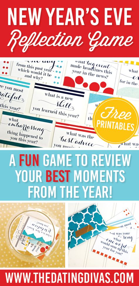 New Years Eve Game and Date Night Idea from The Dating Divas New Years Reflection, New Years With Kids, New Years Eve Day, New Years Eve Games, New Year's Games, Eve Game, New Years Activities, The Dating Divas, Dating Divas