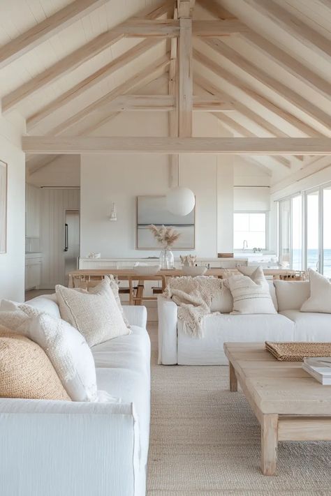 39 Chic Coastal Living Rooms: Transform Your Space into Paradise White And Bright Living Room, New England Style Home Interior, Cosy Beach House, Luxury Beach House Interior, California Coastal Living Room, Cheap Couches, Cozy Coastal Living Room, Coastal Cottage Living Room, Cozy Inspiration