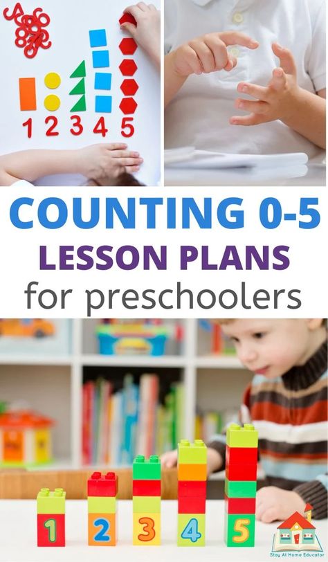 These counting 0-5 lesson plans for preschoolers are full of activities to learn to count, recognize, and order numbers. Whether you are looking for whole group teacher-led lesson, small group, or independent centers, these counting 0-5 lesson plans for preschoolers have it all! Math Activities For Infants, Lesson Plans For Infants, Preschool Math Lessons, Activities For Infants, Math Photos, Easy Math Activities, Easy Math, Infant Lesson Plans, Preschool Counting