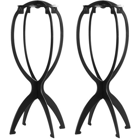 Dreamlover Wig Stand, Wig Head Stand, Travel Plastic Wig Stand, 2 Pack Hair Volume Clips, Hairdressing Training, Wig Head, Head Stand, Wig Stand, Wig Caps, Black Wig, Hair Toppers, Short Wigs