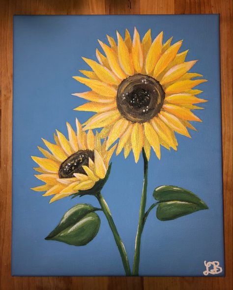 Acrylic sunflower painting Sunflower Painting Easy Simple, Sun Flower Acrylic Painting, Sunflower Painting Ideas On Canvas, Painting Ideas On Canvas Sunflower, Sunflower Painting Acrylic Easy, Sunflower Painting Easy, Sunflower Painting Ideas, Acrylic Sunflower Painting, Easy Sunflower Painting