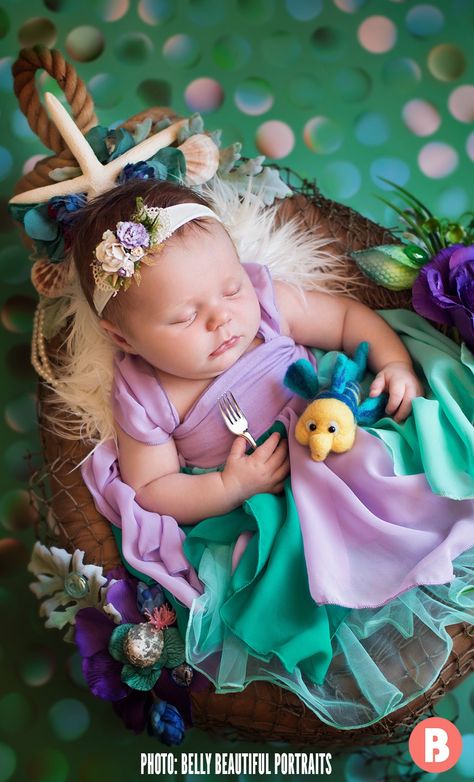 Disney Princess Babies, Foto Newborn, Baby Kostüm, Baby Pictures Newborn, Newborn Gown, Adorable Babies, Mermaid Inspired, Foto Baby, Newborn Shoot