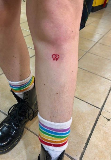 Sapphic Tattoo Minimalist, Gay Tattoo For Women, Sapphic Tattoo Ideas, Sapphic Tattoo, Lgbtq Tattoos, Gay Tattoos, Lesbian Tattoo, Lgbt Tattoo, Butterfly Tattoos On Arm