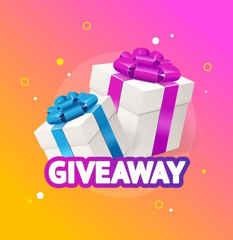 Realistic Detailed 3d Present Box Giveaway Concept Banner. Vector Giveaway Background, Present Box, Vector Banner, Banner Vector, Clip Art