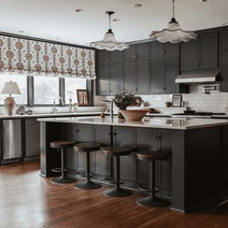 Iron Ore SW 7069 | Neutral Paint Colors | Sherwin-Williams Iron Ore Kitchen, Iron Ore Kitchen Cabinets, Misfit House, Sherwin Williams Iron Ore, Iron Ore Sherwin Williams, Best Cabinet Paint, Quadrille Wallpaper, Accent Wall Panels, Dark Accent Walls