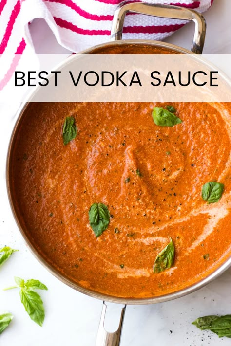 Pizza Vodka Sauce, Vodka Spaghetti Sauce, Pasta Sauce With Half And Half, Creamy Vodka Sauce Recipe, Best Vodka Sauce, Vodka Pasta Sauce, Vodka Sauce Recipe, Easy Pasta Sauce, Vodka Sauce