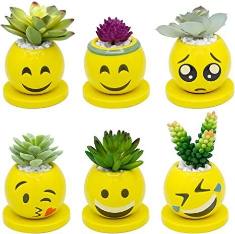 Cute Succulent Pots, Eye Makeup Brushes Guide, Small Plant Pots, 3d Emoji, Planters For Indoor Plants, Small Planters, Tree Pot, Plant Pot Design, Ceramic Succulent Planter