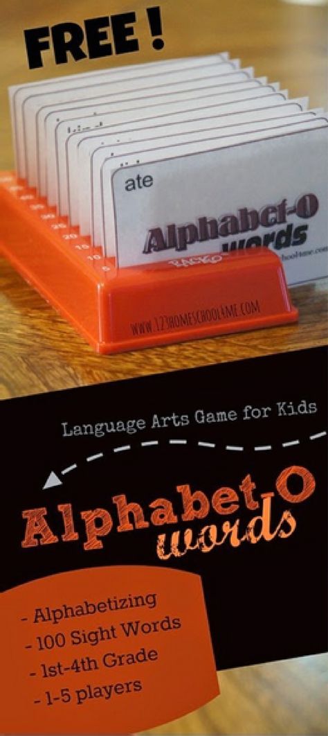 FREE!!   Alpahbet-O is a fun, free printable Alphabetizing game for kids using dolche sight words. This is great for 1st grade, 2nd grade, 3rd grade, and 4th grade homeschool students. Art Games For Kids, Language Arts Games, Alphabet Words, O Words, Sight Word Reading, Literacy Games, Abc Order, 3rd Grade Reading, 2nd Grade Reading