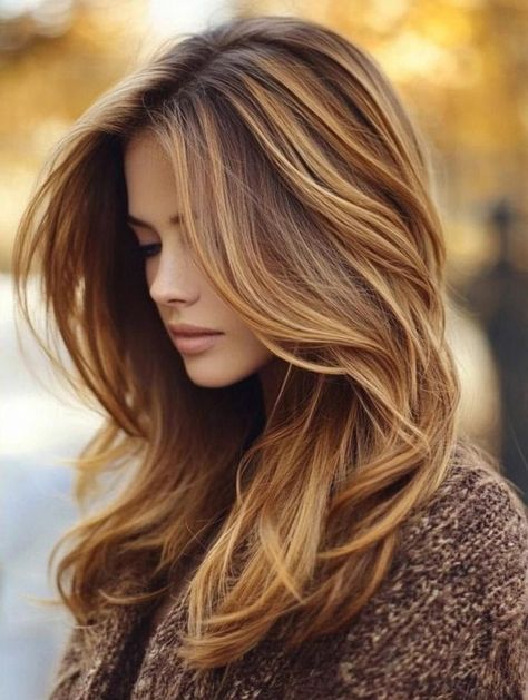 Honey Copper Balayage On Dark Hair, Honey Copper Balayage, Copper Balayage On Dark Hair, Blonde To Auburn, Fall Highlights For Brown Hair, Medium Length Hair Women, Highlights For Brown Hair, Fall Highlights, Dark Fall Hair Colors